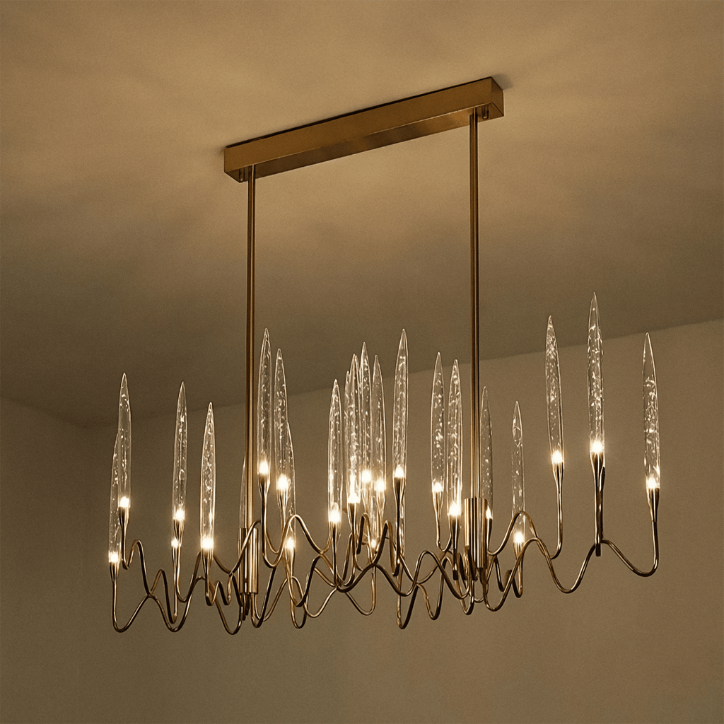 NovaLume Bubble Glass Chandelier in Gold or Silver Finish