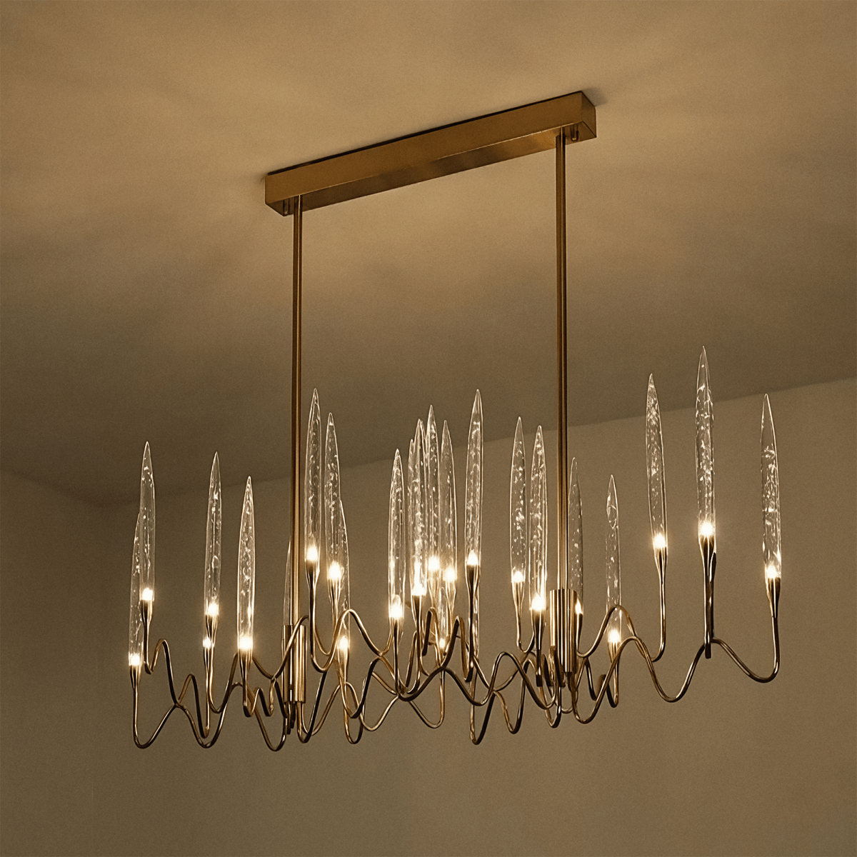 NovaLume Bubble Glass Chandelier in Gold or Silver Finish