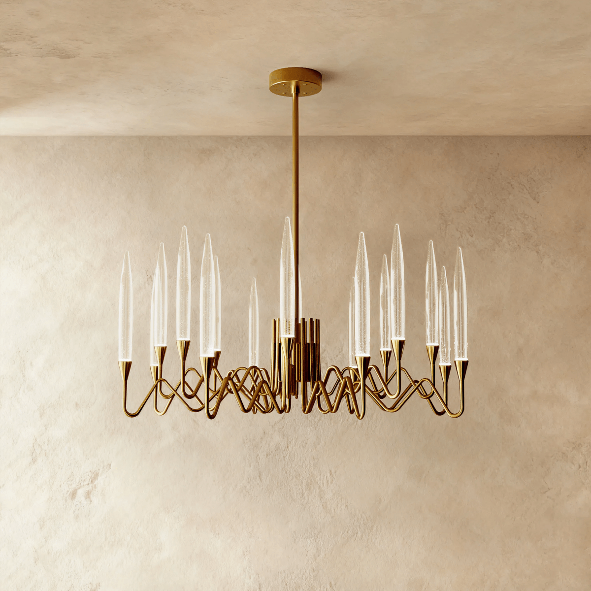 NovaLume Bubble Glass Chandelier in Gold or Silver Finish