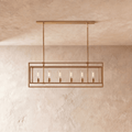 AeroLumen Linear Modern Lantern Chandelier With Floating Glass Panels