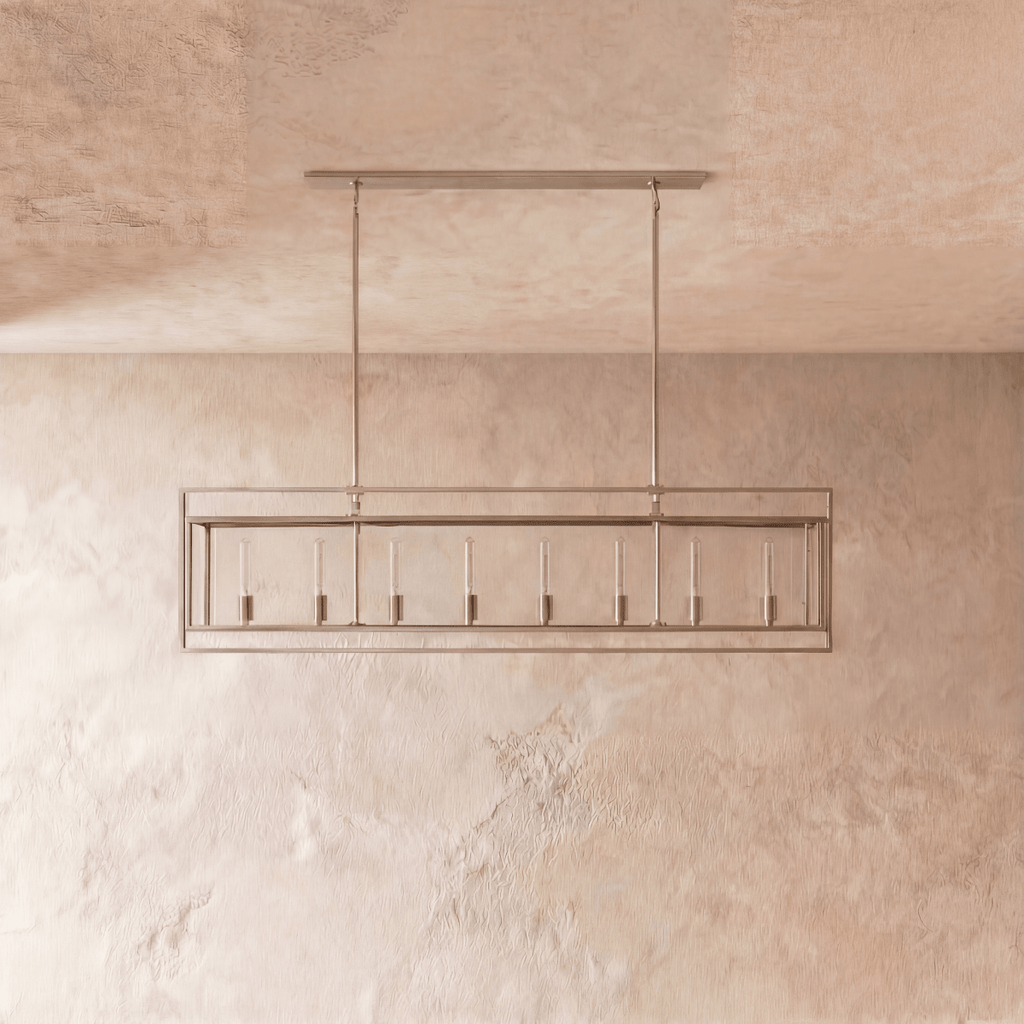 AeroLumen Linear Modern Lantern Chandelier With Floating Glass Panels