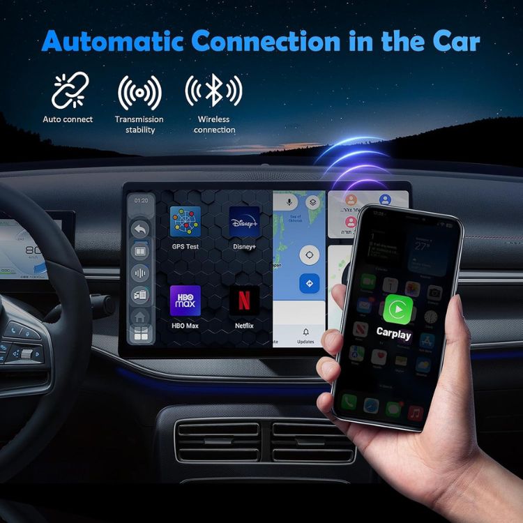 Bezdrátový adaptér CarPlay a Android Auto pro více než 800 vozidel