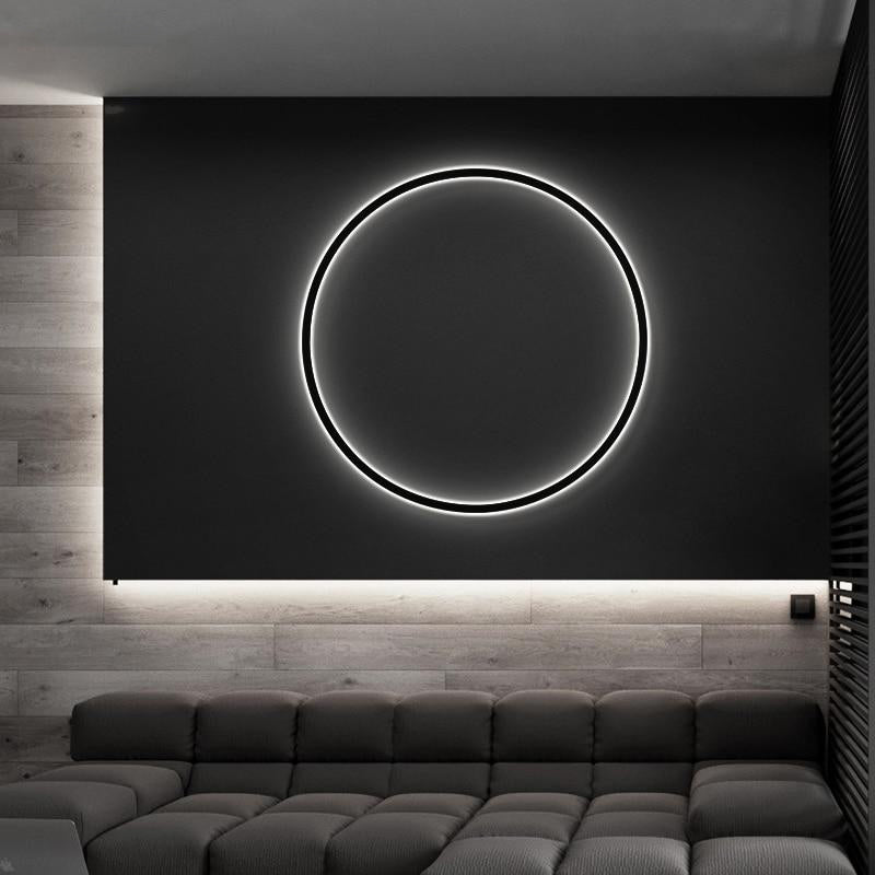 Luz de Parede Redonda LED, NovaHalo LumaNova, Design Minimalista Preto