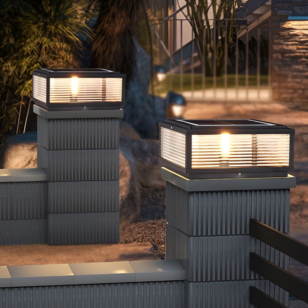 Solar- oder festverdrahtete LED-Säulenleuchte für Gärten, 3 Farbtemperaturen
