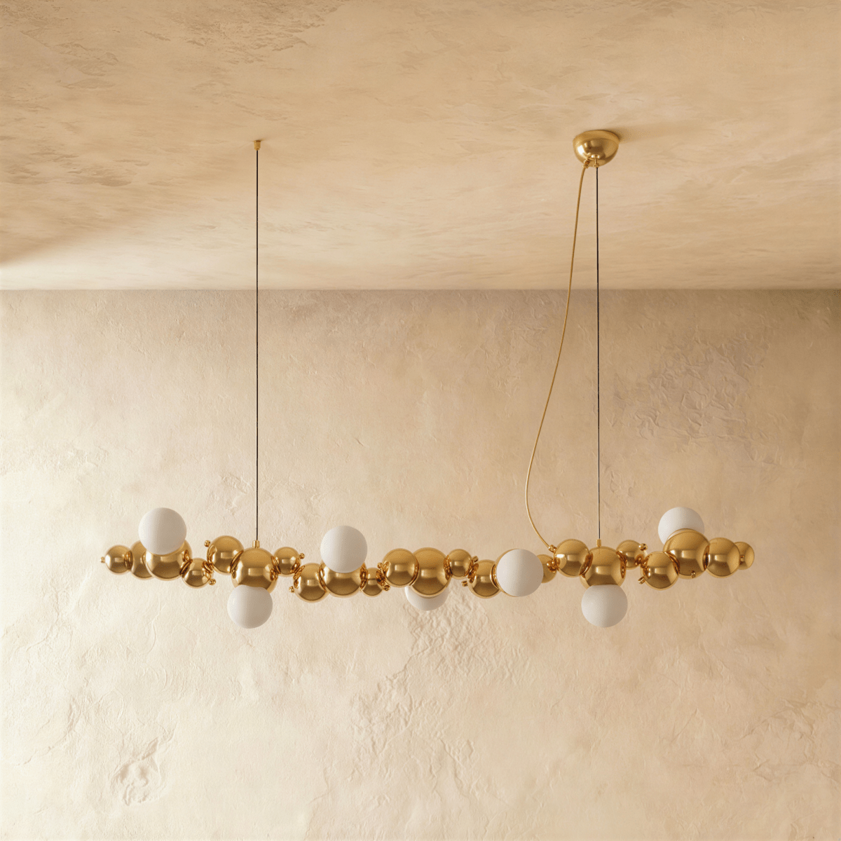 Auric Celestial Orbits Chandelier With Gold Spheres