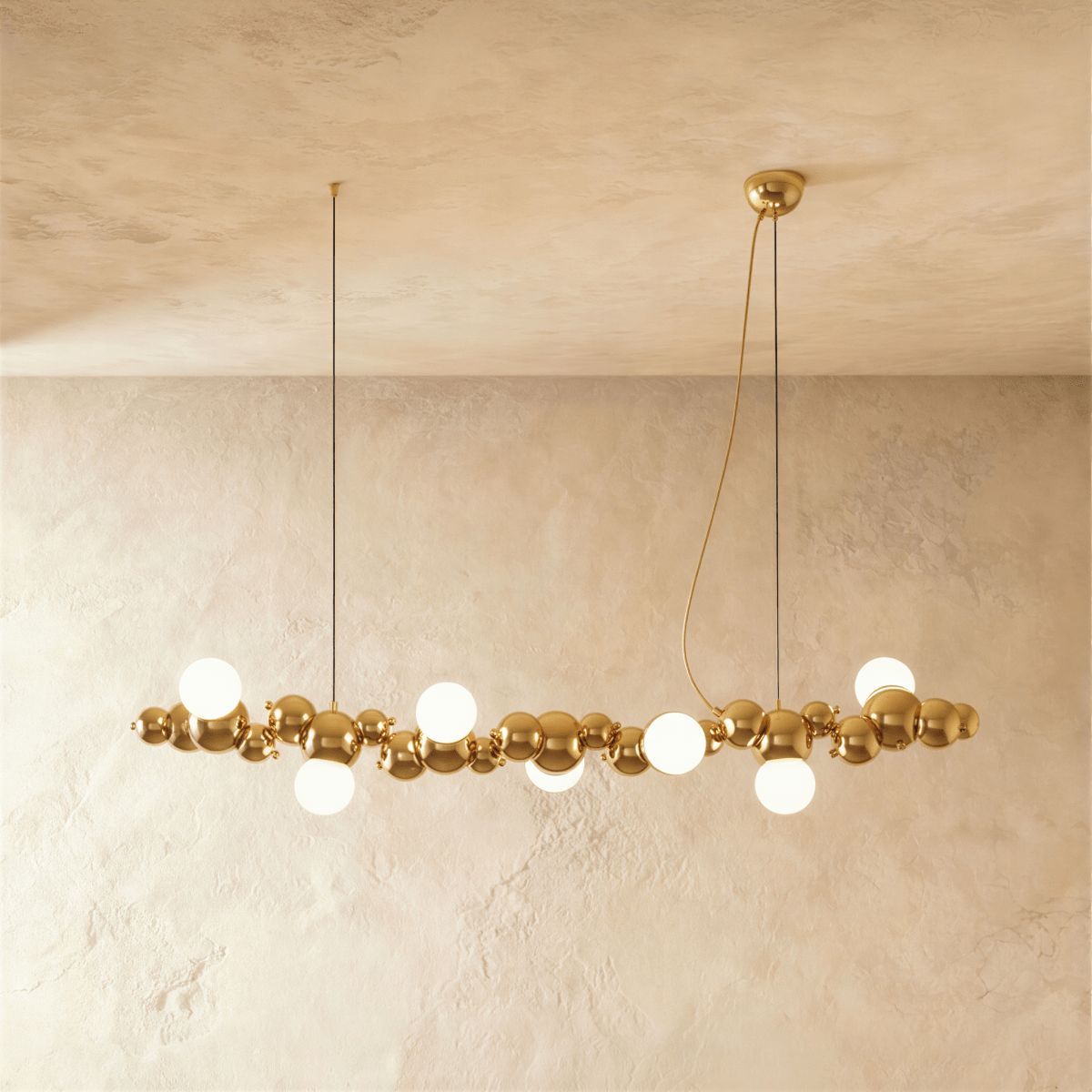 Auric Celestial Orbits Chandelier With Gold Spheres