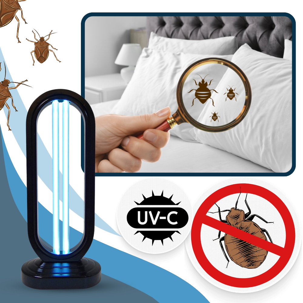 Lampe désinfectante UV-C portable contre les punaises de lit, pour la maison et les voyages