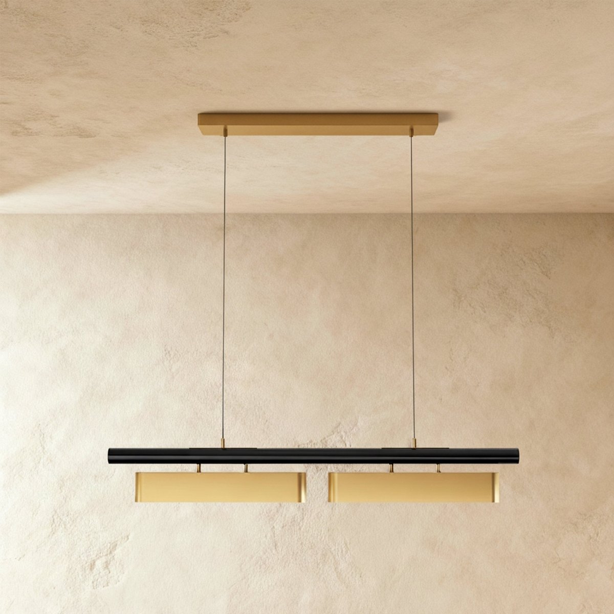 Opal Diffuser HaloBeam Chandelier In Iron And Alloy Finish For Warmth