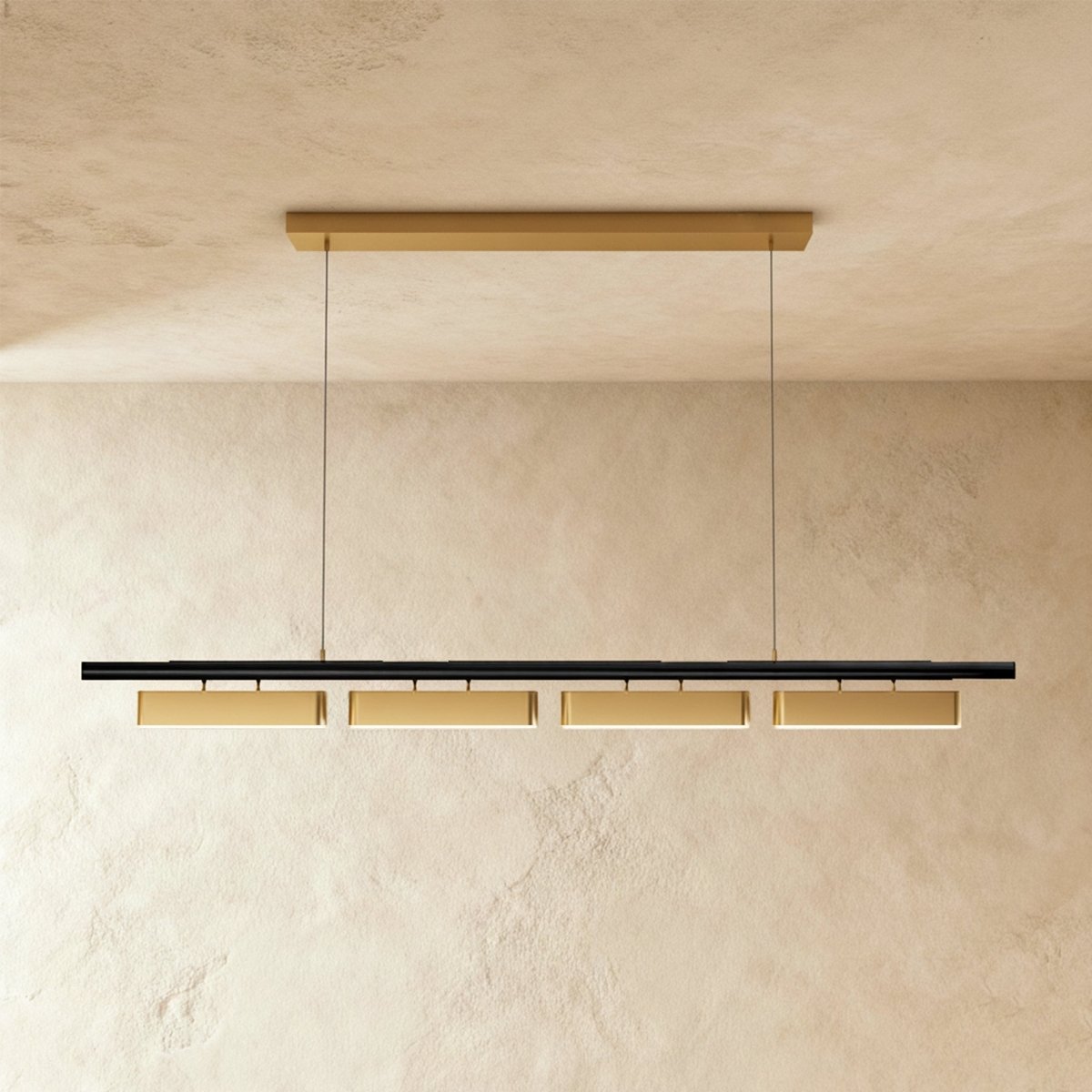 Opal Diffuser HaloBeam Chandelier In Iron And Alloy Finish For Warmth