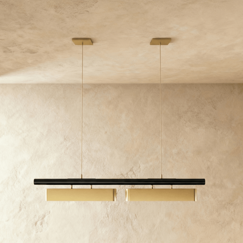 Opal Diffuser HaloBeam Chandelier In Iron And Alloy Finish For Warmth