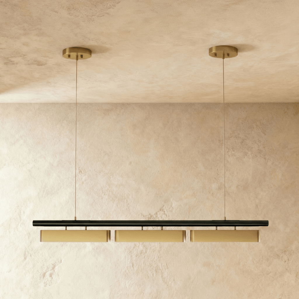 Opal Diffuser HaloBeam Chandelier In Iron And Alloy Finish For Warmth