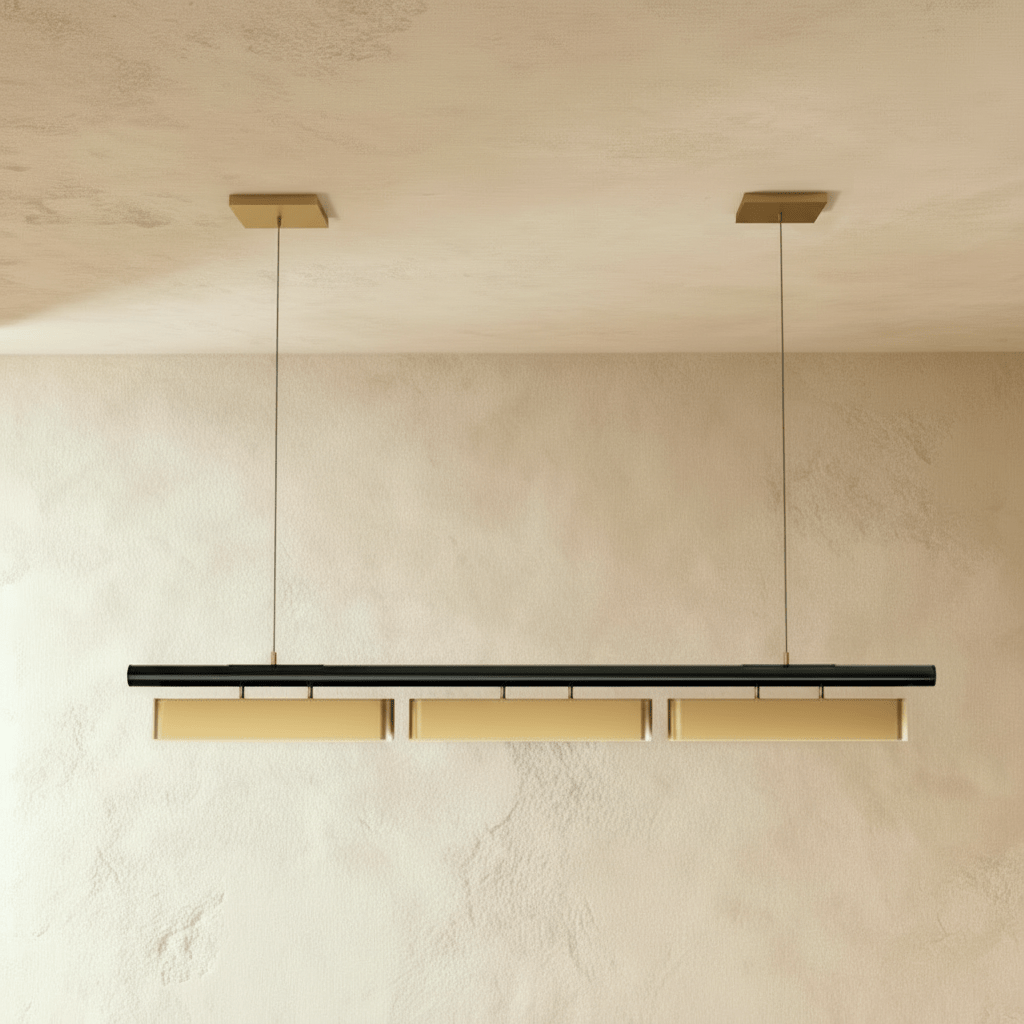 Opal Diffuser HaloBeam Chandelier In Iron And Alloy Finish For Warmth