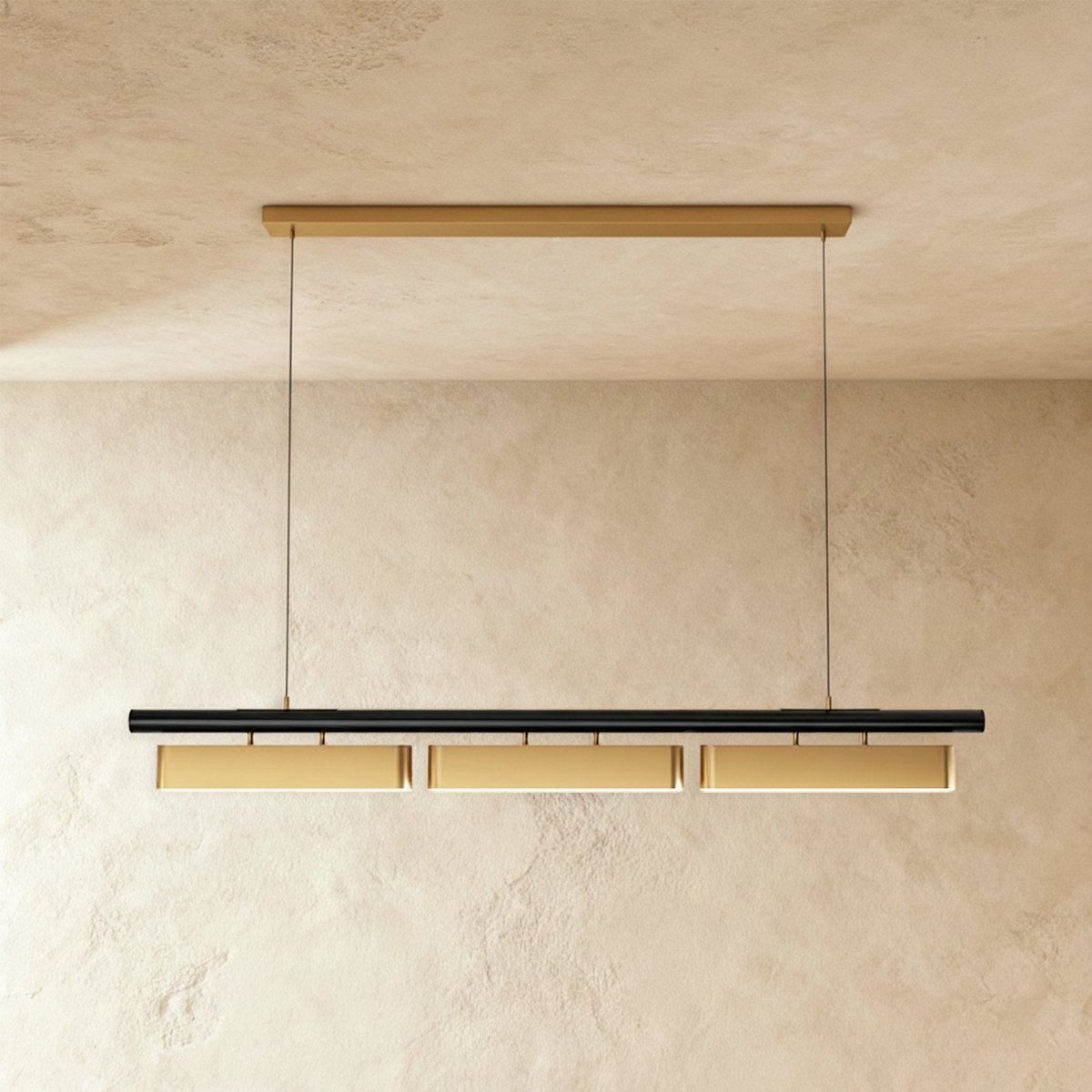 Opal Diffuser HaloBeam Chandelier In Iron And Alloy Finish For Warmth
