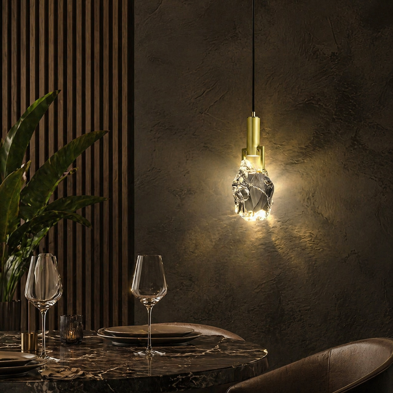 Aurelia Gold Crystal Pendant Light With Soft LED Glow
