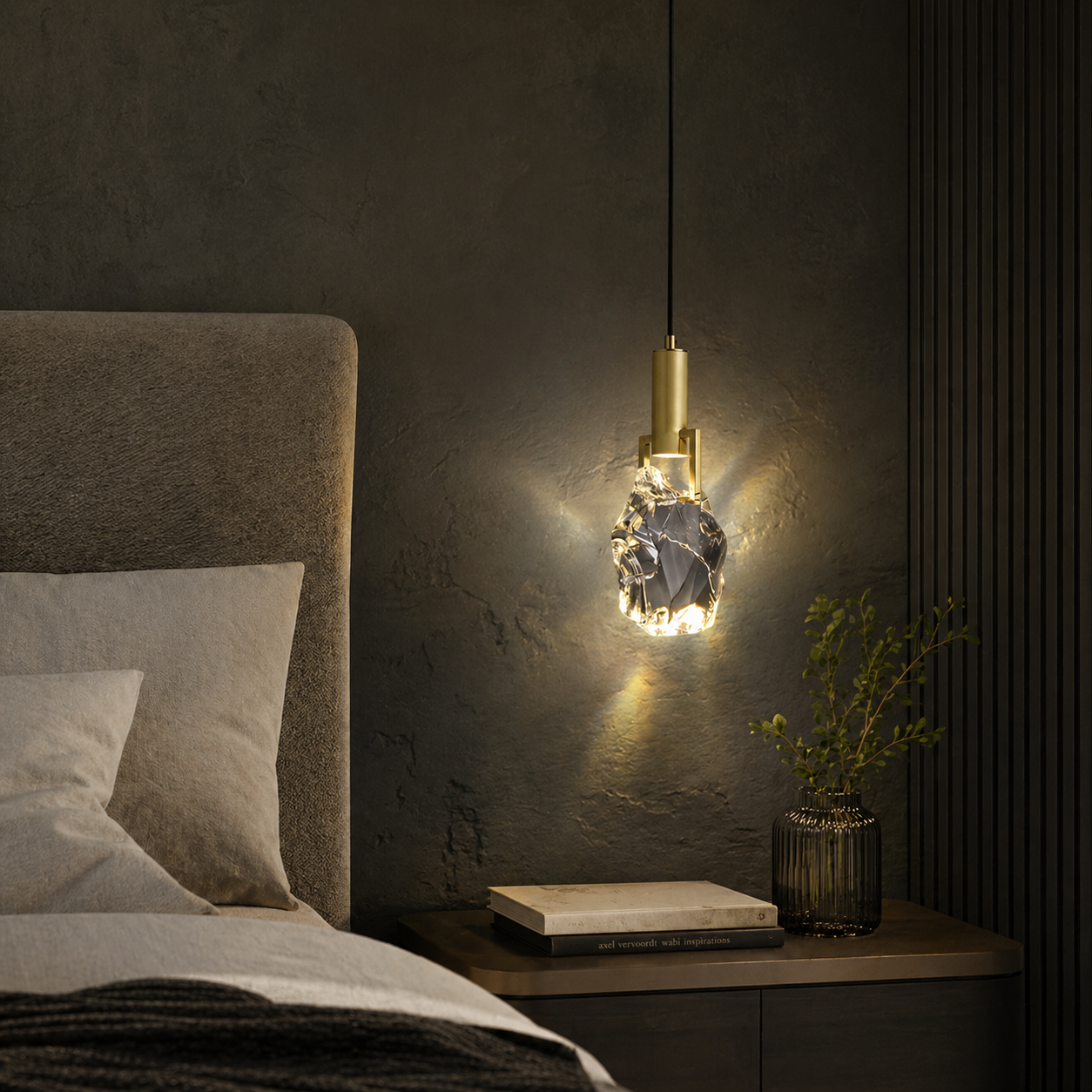 Aurelia Gold Crystal Pendant Light With Soft LED Glow