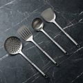 Set di utensili da cucina in titanio da 4 pezzi con mestolo, spatola e cucchiaio forato