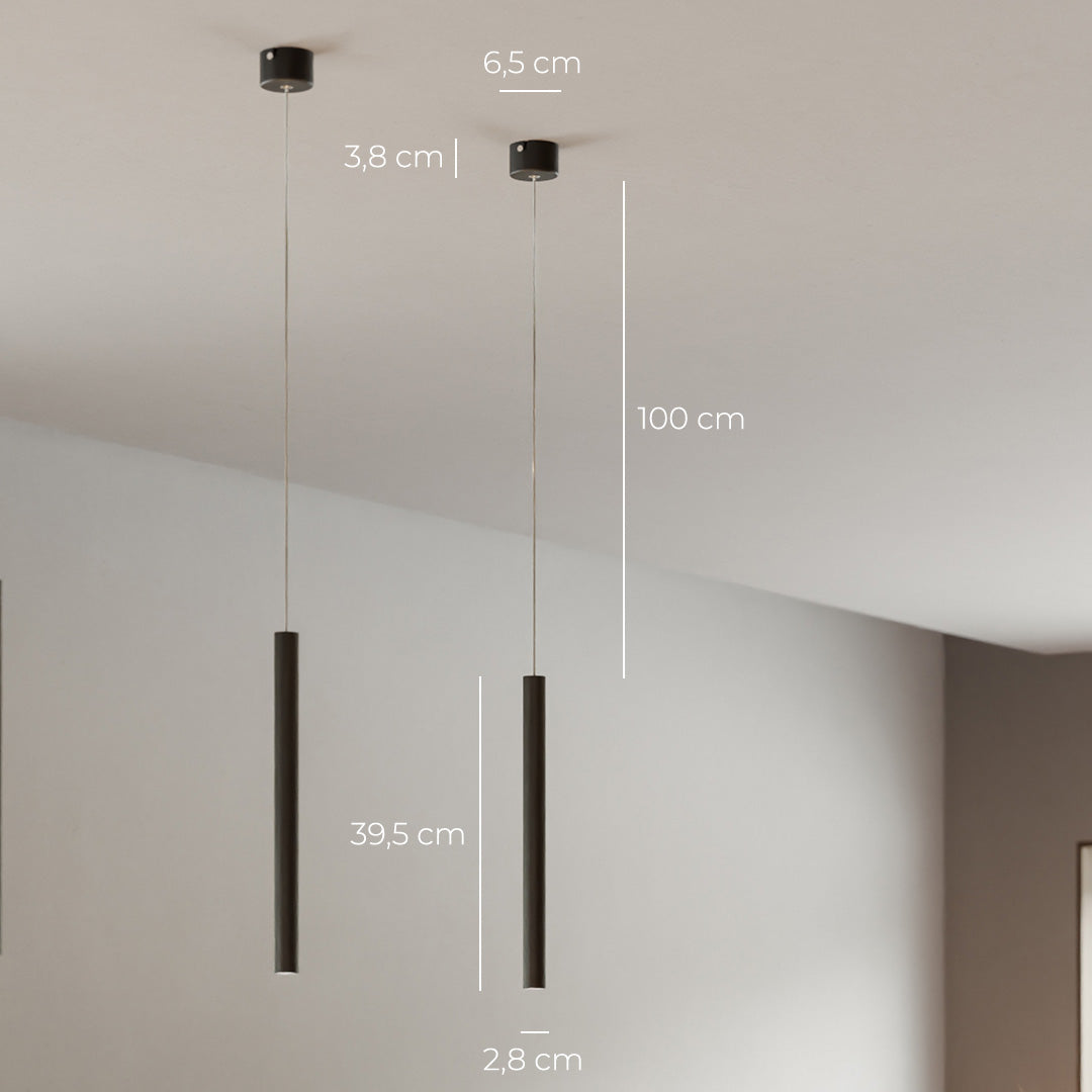 Minimalistické hliníkové závěsné svítidlo AeroLume, teplé LED světlo 2700 K