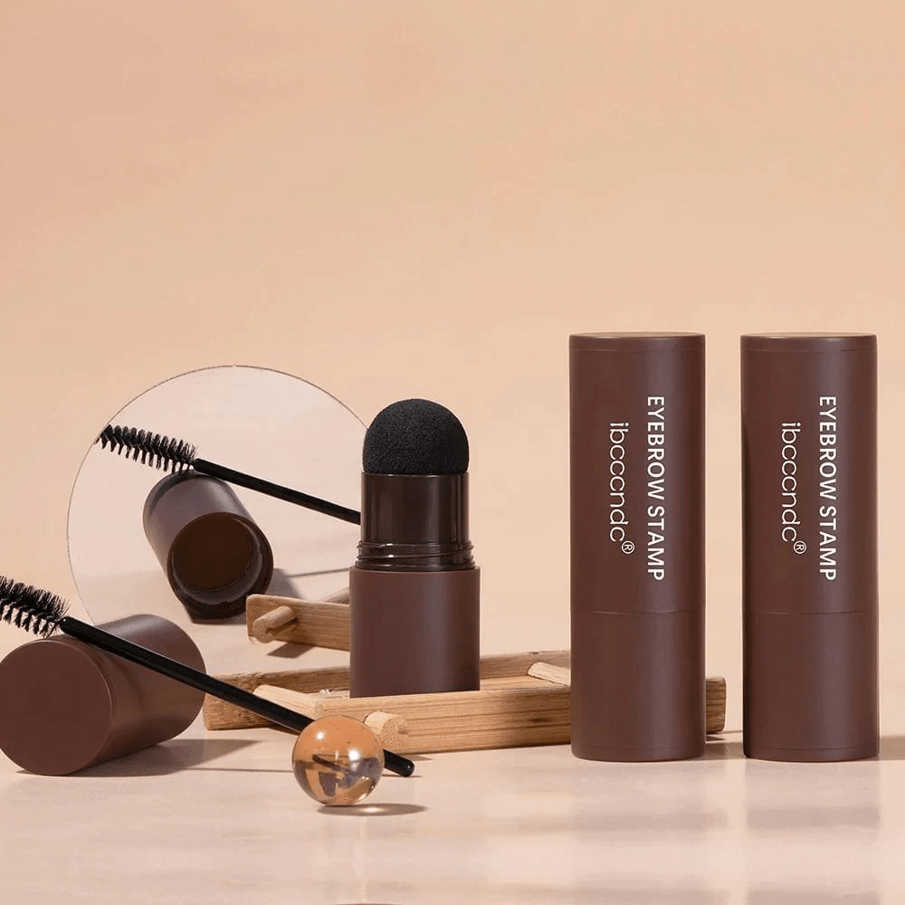 Set ștampilă și șablon pentru sprâncene BrowCraft, pomadă rezistentă la apă, 6 nuanțe