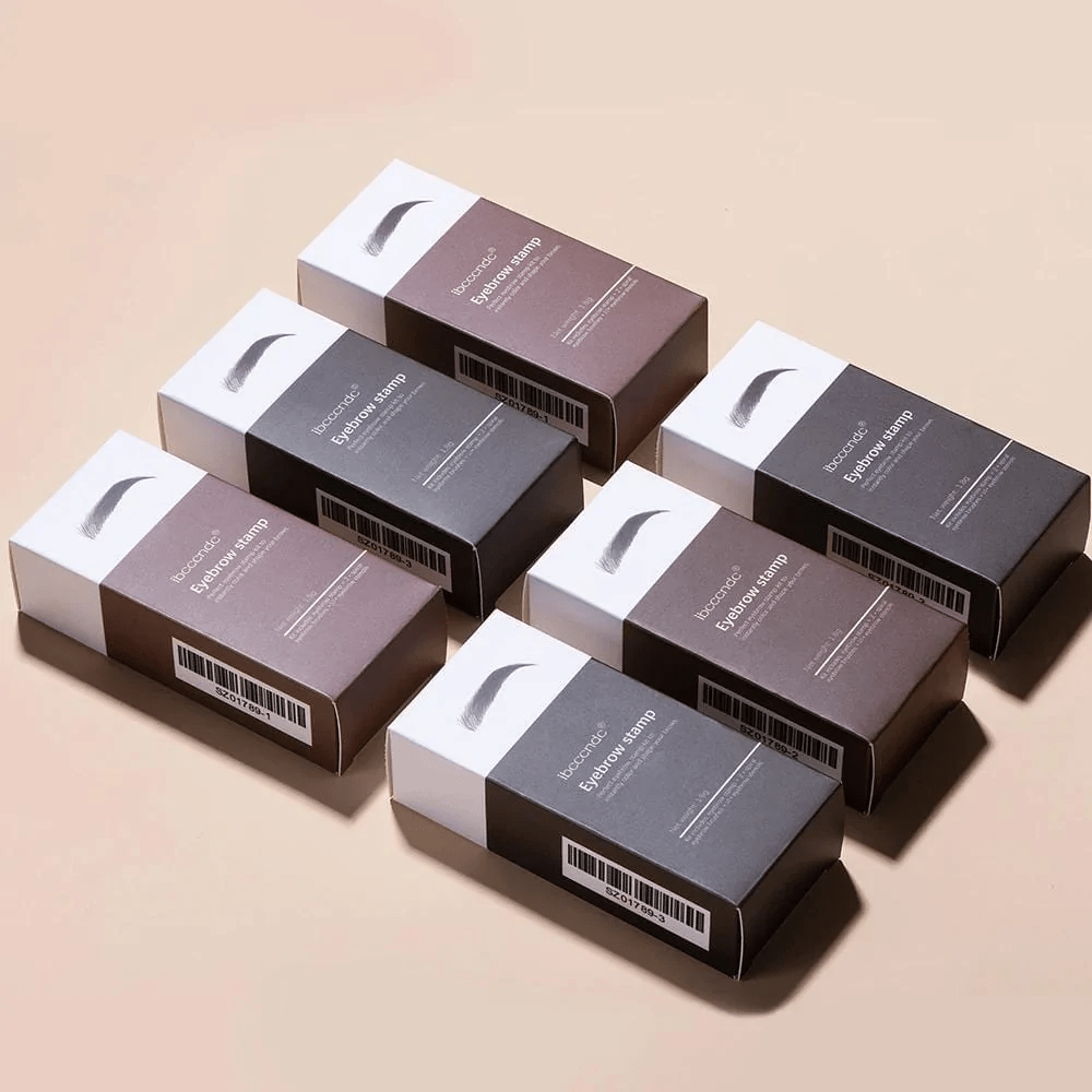 Set ștampilă și șablon pentru sprâncene BrowCraft, pomadă rezistentă la apă, 6 nuanțe