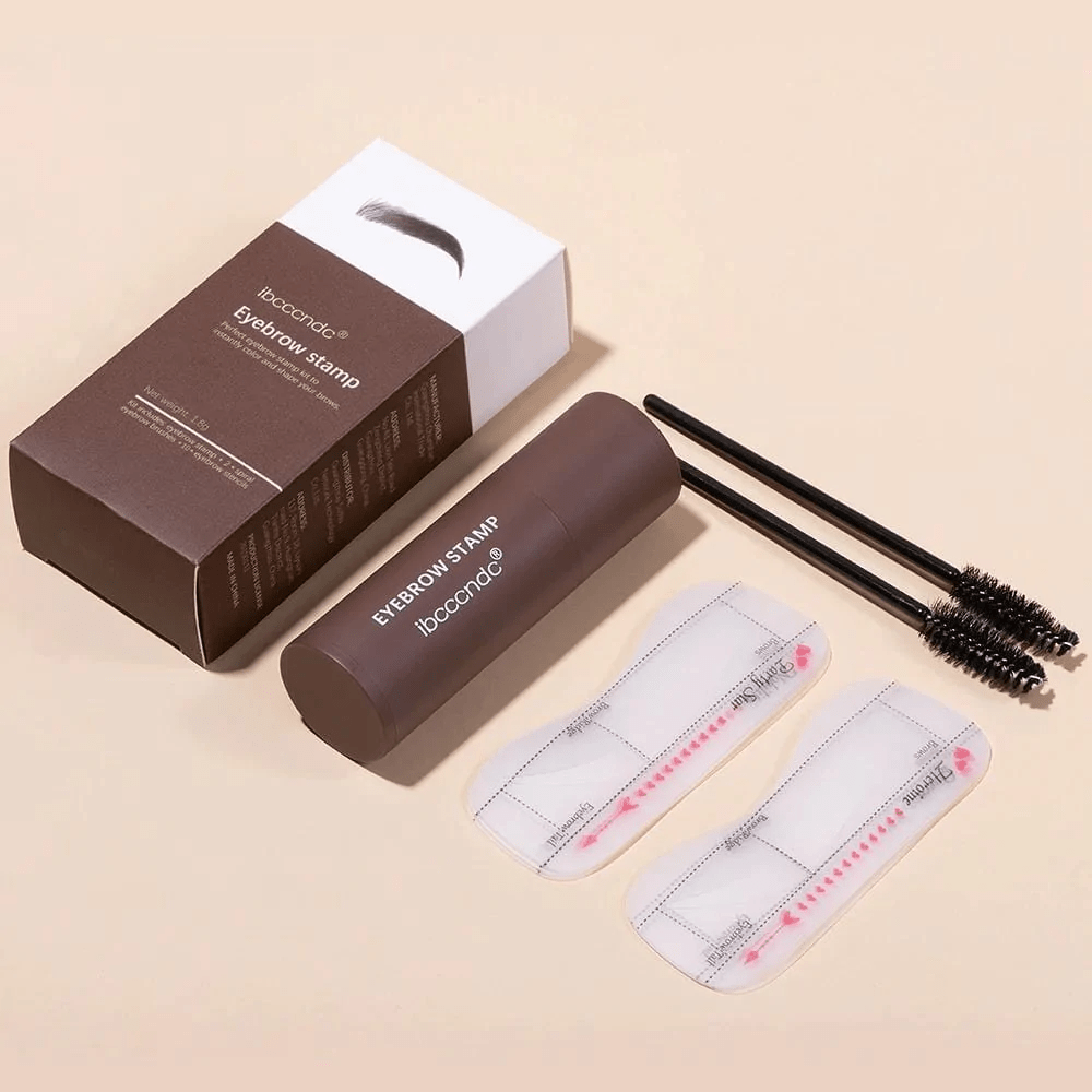Set ștampilă și șablon pentru sprâncene BrowCraft, pomadă rezistentă la apă, 6 nuanțe