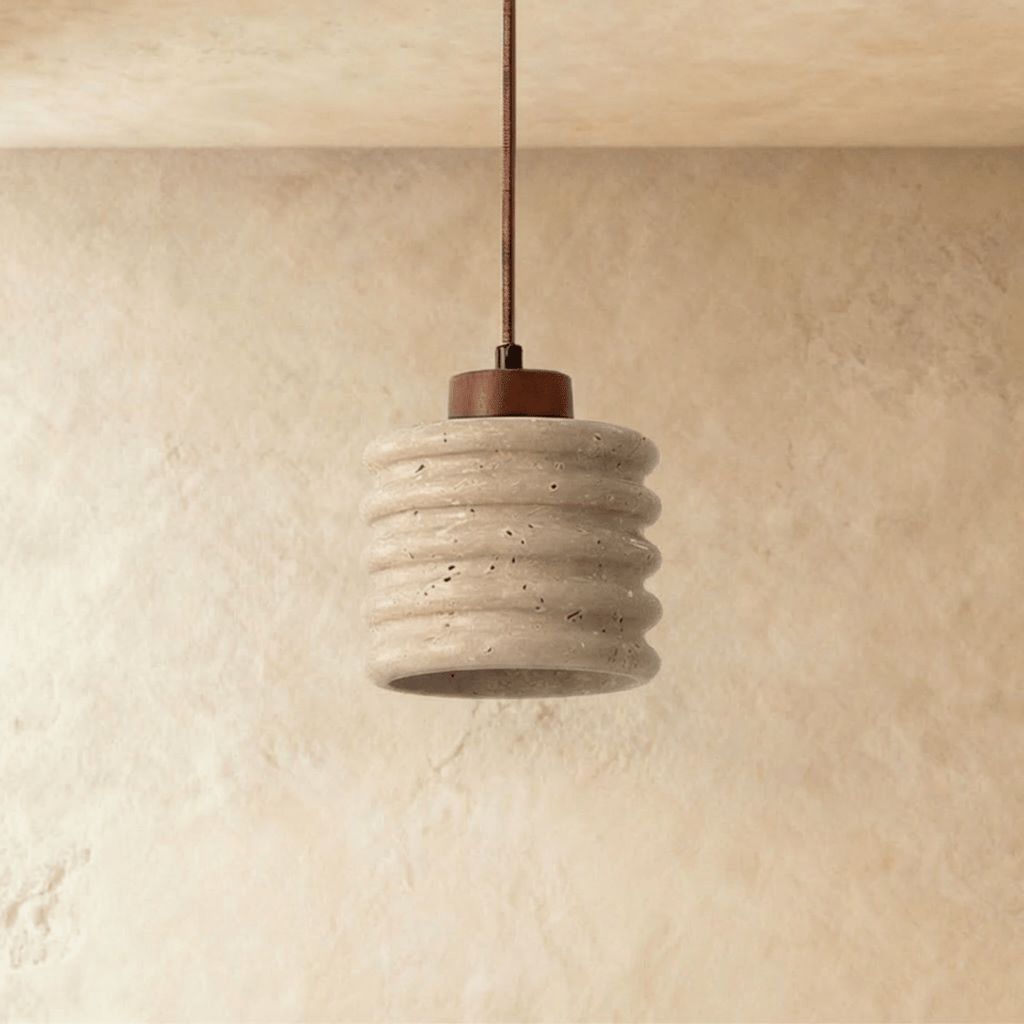 TerraWabi Travertine Pendant Light For Rustic Minimalist Interiors