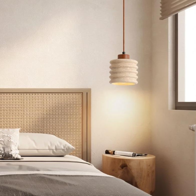 TerraWabi Travertine Pendant Light For Rustic Minimalist Interiors