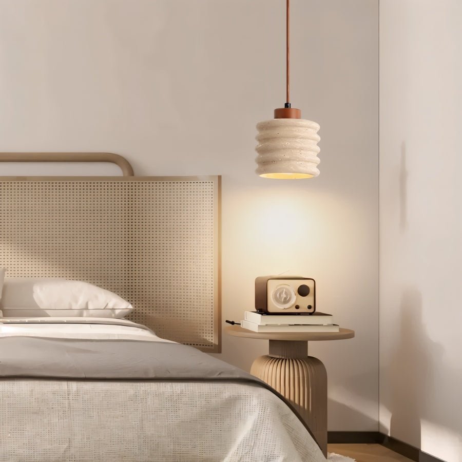 TerraWabi Travertine Pendant Light For Rustic Minimalist Interiors