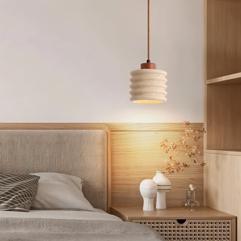 TerraWabi Travertine Pendant Light For Rustic Minimalist Interiors