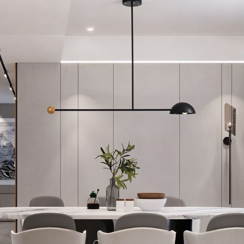 NovaOrb Hovering Kinetic Pendant Chandelier With Wood Steel And Glass Orbs