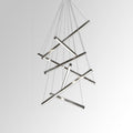Nested Bar Chandelier, 3 to 9 Linear Tiers, Remote-Adjustable Light