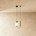 AstraLume Black Iron Pendant Light With Frosted Glass Diffused Glow
