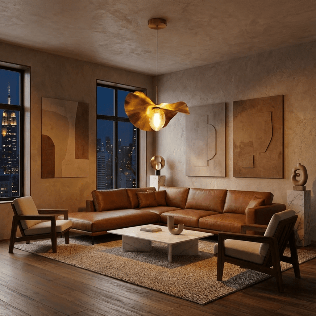 Copper Glow pendellampa med justerbar sladd för modern stämning