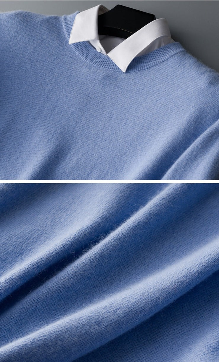 Camisola de caxemira Elarin para homem, de gola redonda ou em V, 7 cores