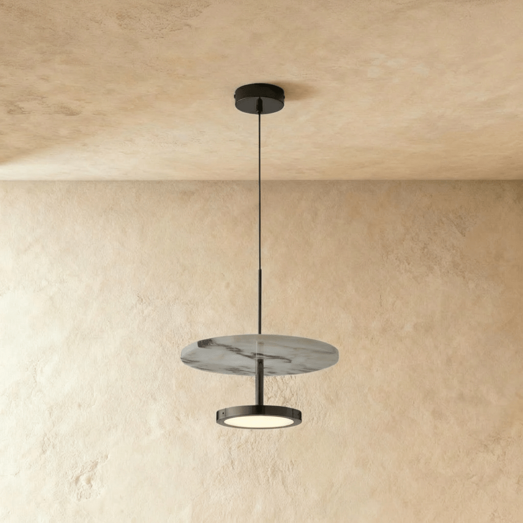 Stoneweave Pendant Light With Adjustable Cord And Natural Stone Diffuser