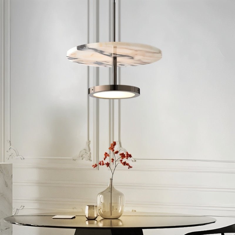 Stoneweave Pendant Light With Adjustable Cord And Natural Stone Diffuser