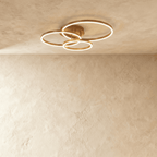 HaloLink tre-ringet loftslampe i moderne jern og akryl