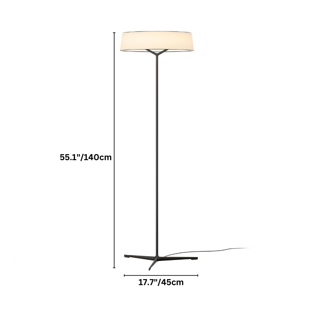 Lámpara de pie ambiental AuroraRing con estructura de aluminio y brillo difuso