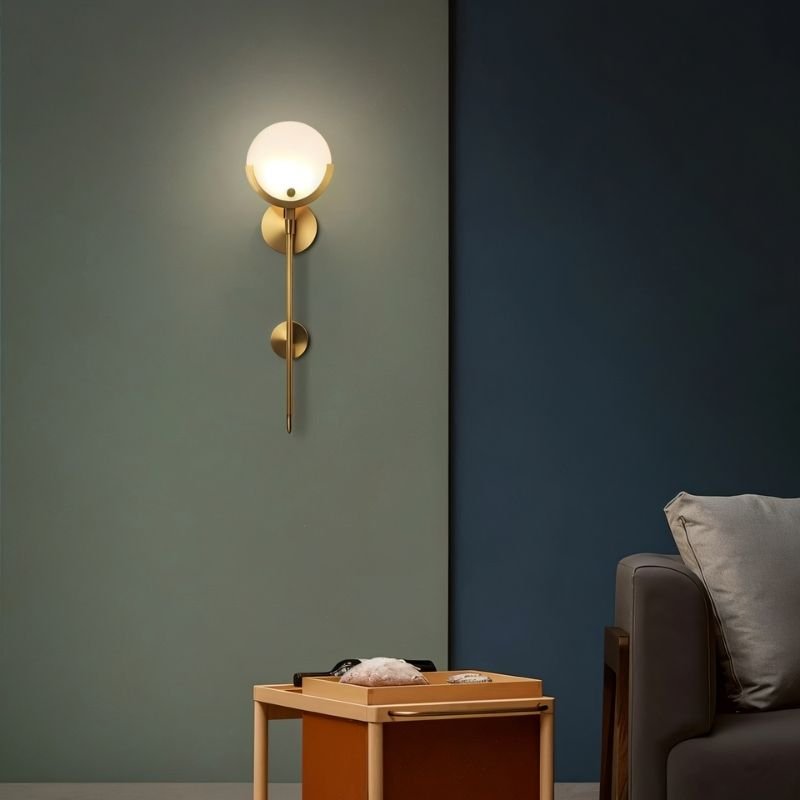 Aurea Brass And Alabaster Wall Light With Warm Ambient Glow