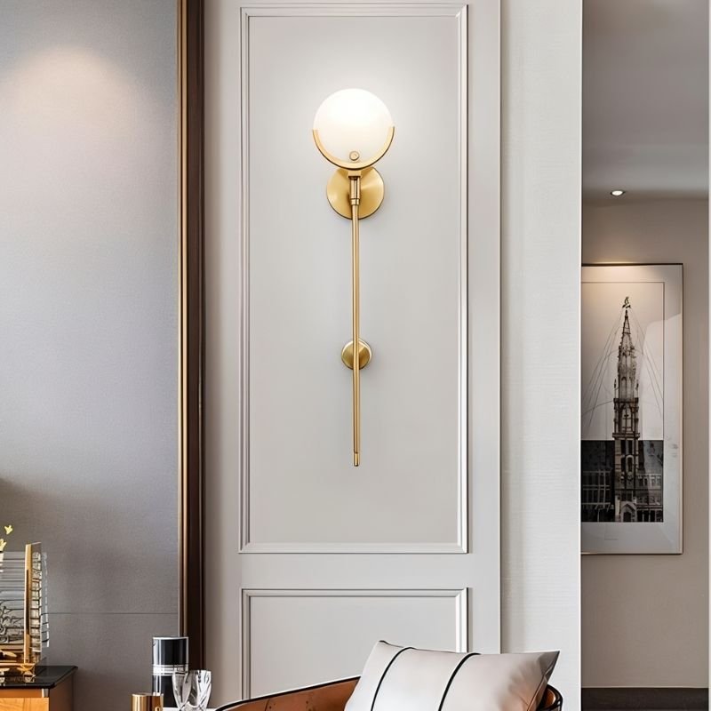 Aurea Brass And Alabaster Wall Light With Warm Ambient Glow