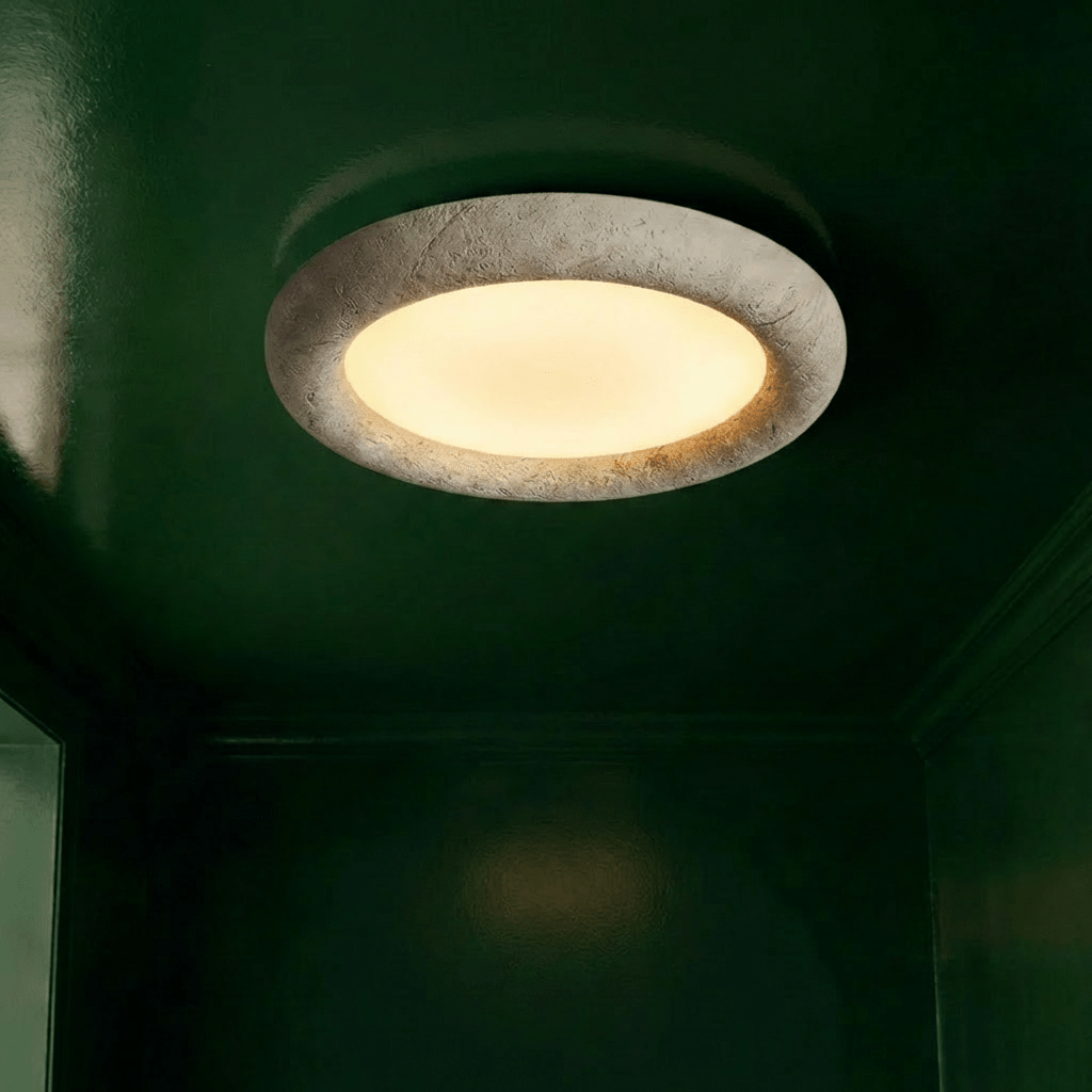 Yellow Travertine Flush Mount Ceiling Light for Modern Interiors