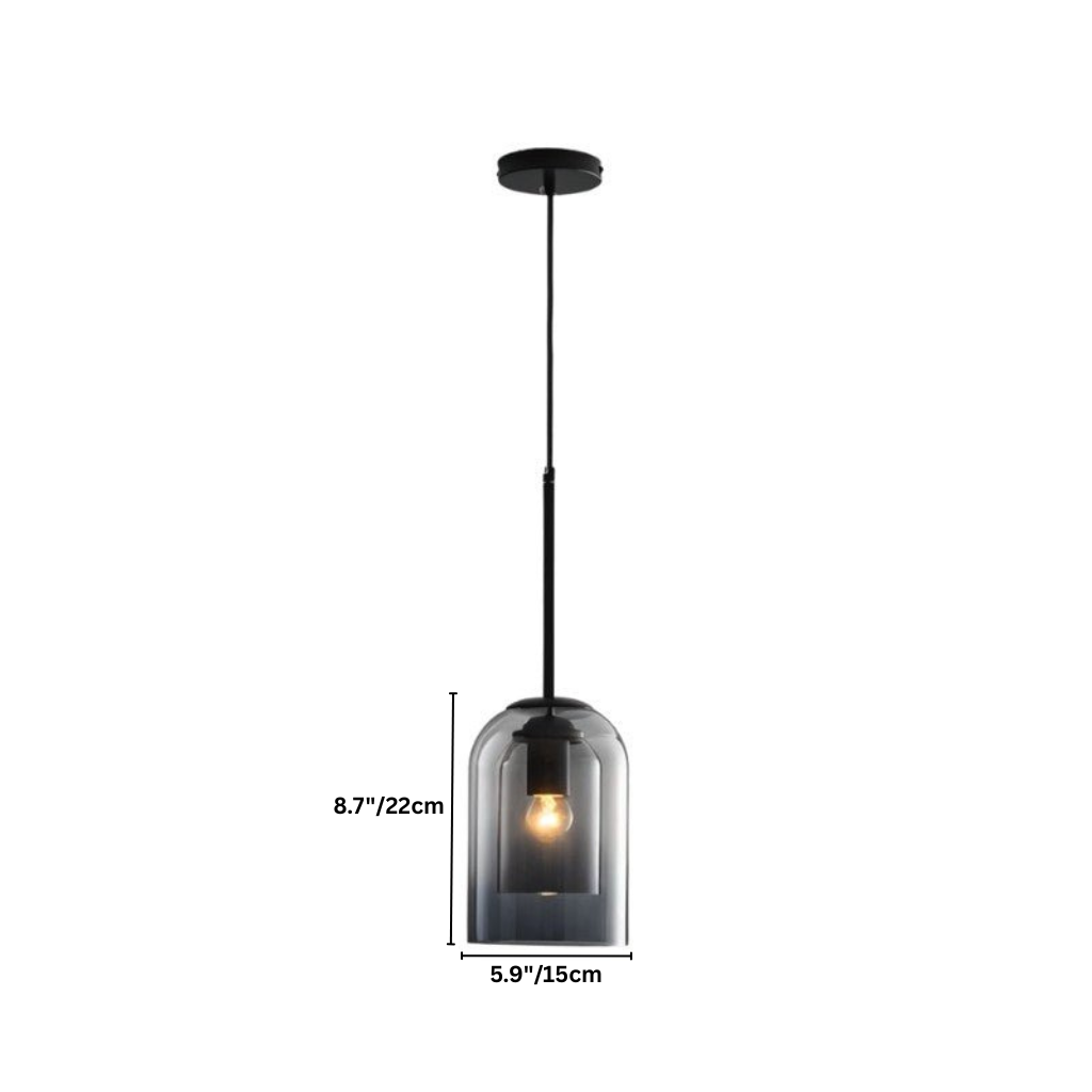 BrassEdge Double Glass Pendant Light With Adjustable Cable