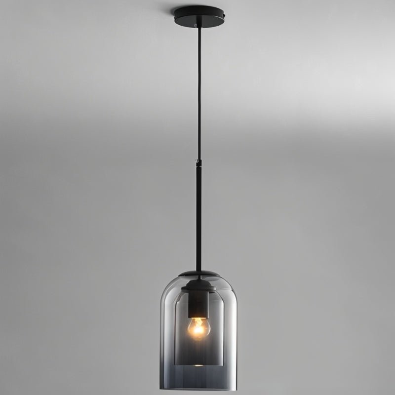 BrassEdge Double Glass Pendant Light With Adjustable Cable