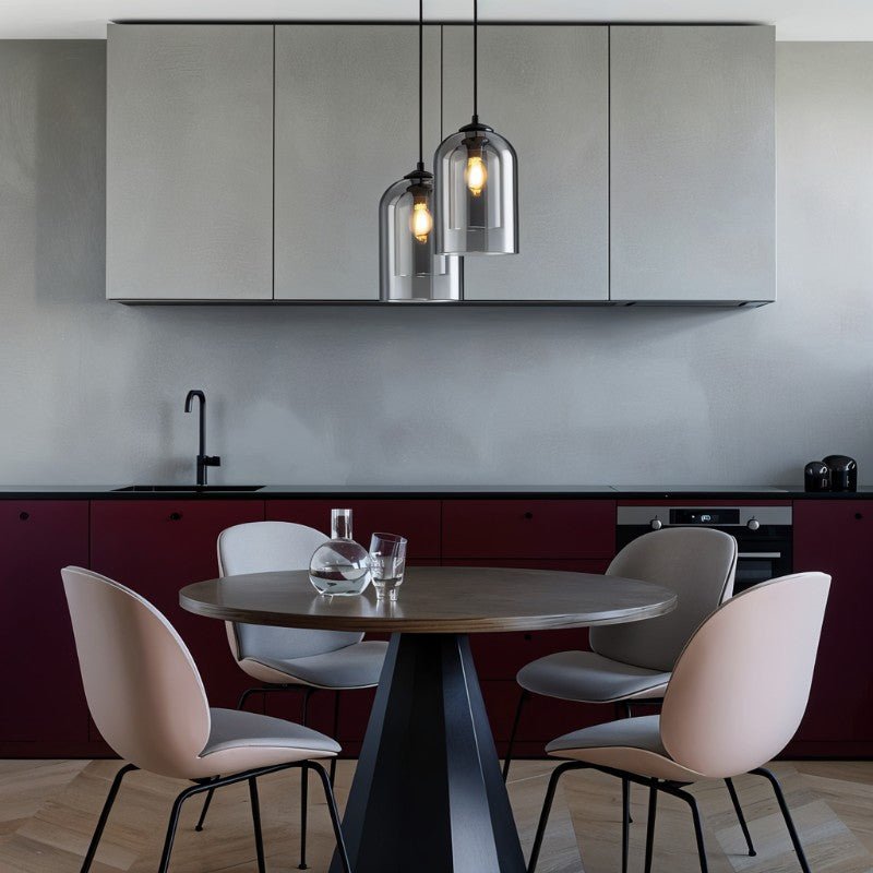 BrassEdge Double Glass Pendant Light With Adjustable Cable