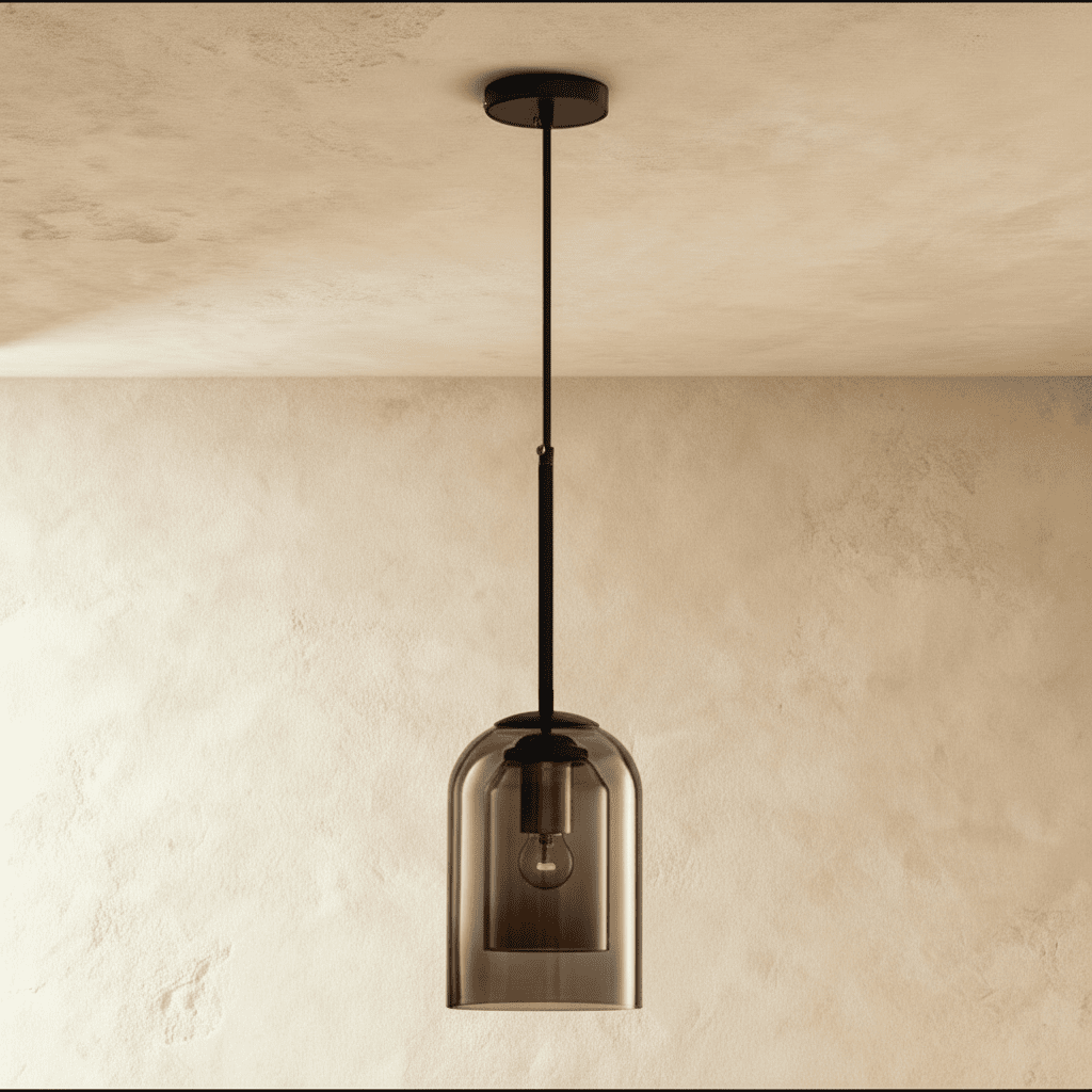 BrassEdge Double Glass Pendant Light With Adjustable Cable