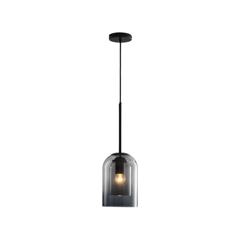 BrassEdge Double Glass Pendant Light With Adjustable Cable