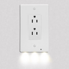 Kryty zásuvek s automatickým senzorem a LED nočním světlem, balení po 4 kusech