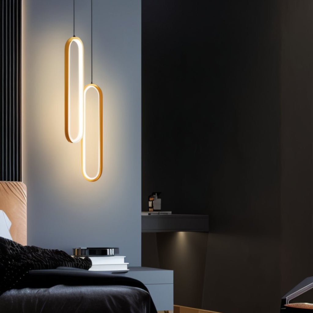 Lakkozott alumínium ovális LED függeszték modern otthonokhoz