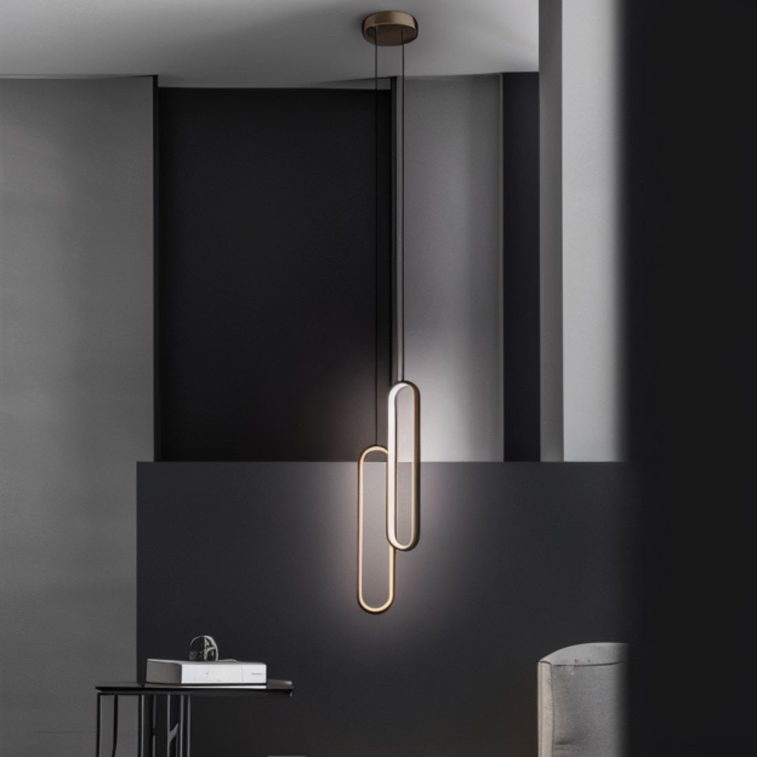Lakkozott alumínium ovális LED függeszték modern otthonokhoz