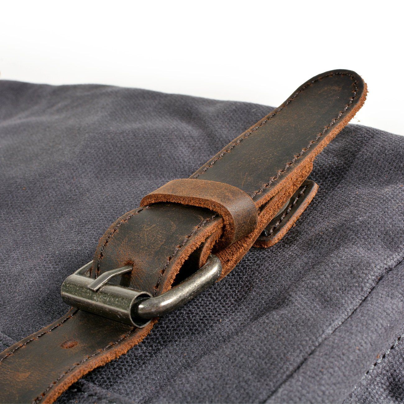 Waxed Canvas Crossbody Sling Bag With Leather Trim, Vintage Style