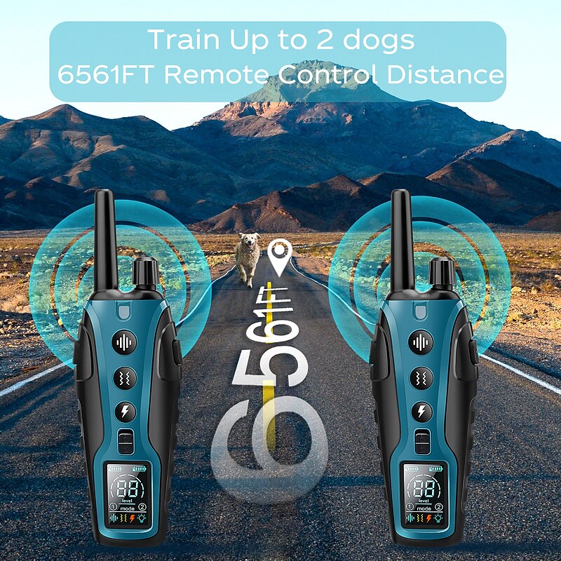 犬用AstraGuard Proリモートトレーニングカラー、通信距離2,000M、IP67防水